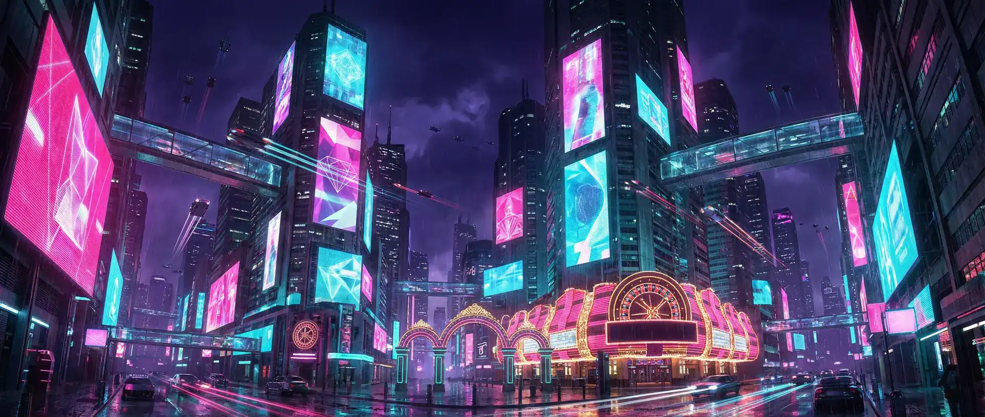 凯云体育 赛博朋克霓虹复古都市夜景
